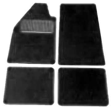 Beetle Sedan Floormats w/o Footrest - Black or Grey