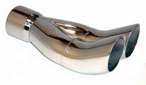 Dual 2.25 inch Outlets Stainless DTM Tip for 2.5in. exhaust