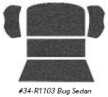 Beetle 73-77 Rear Well Carpet Kit, Black Loop