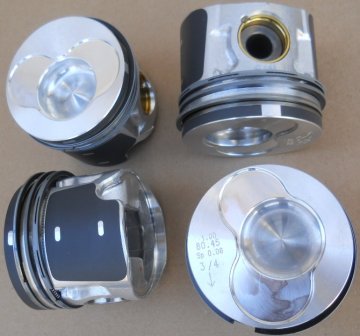 Set of Diesel Pistons with Rings - 1.00mm Oversize