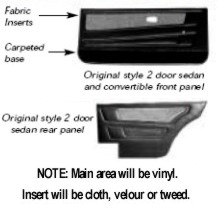 Rabbit Convertible/Cabriolet Fabric Insert Door Panels