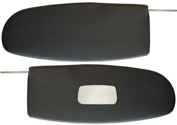 Sunvisors w/Mirror, Bug Sedan 58-64 - Black Vinyl