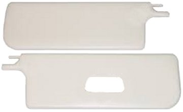 Sunvisors w/Mirror, Bug Conv 65-72 - White Vinyl