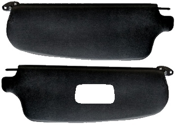 Ghia 65-74 Sunvisors with Mirror - Black Vinyl