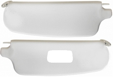 Ghia 65-74 Sunvisors with Mirror - White Vinyl