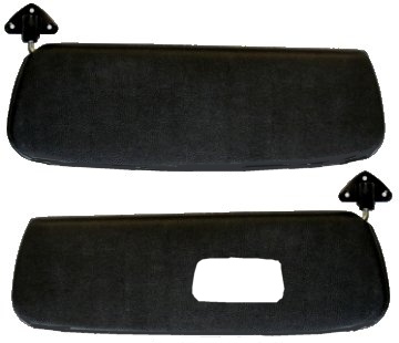 Sunvisors with Mirror, Bus 52-67 - Black Vinyl