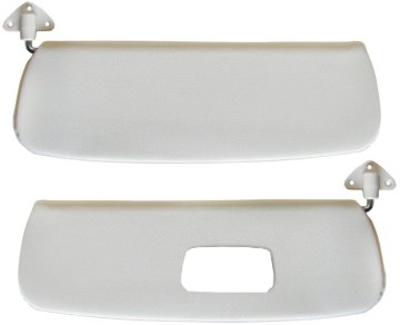 Sunvisors with Mirror, Bus 52-67 - White Vinyl