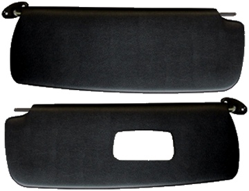 Sunvisors, Type 3 with Mirror - Black Vinyl