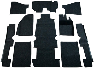 RHD Beetle Sedan 73-77 Front Carpet, Black Loop