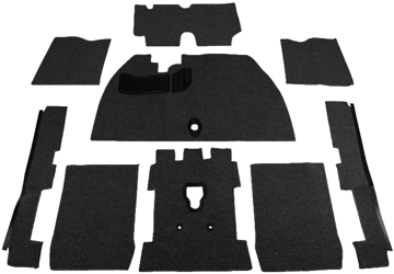 73-77 Bug Sedan Endura-Wear Carpet w/o Footrest, Black Loop