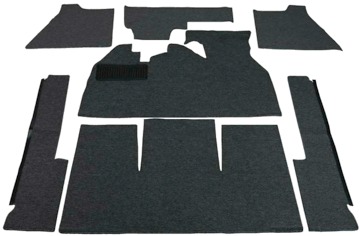 Super Beetle 71-72 Front Carpet Set, Charcoal Loop